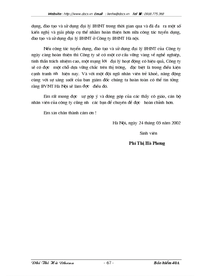 image for page Bàn về vấn đề tuyển dụng đào tạo và sử dụng đại lý bảo hiểm nhân thọ ở công ty Bảo Hiểm Nhân thọ Hà Nội