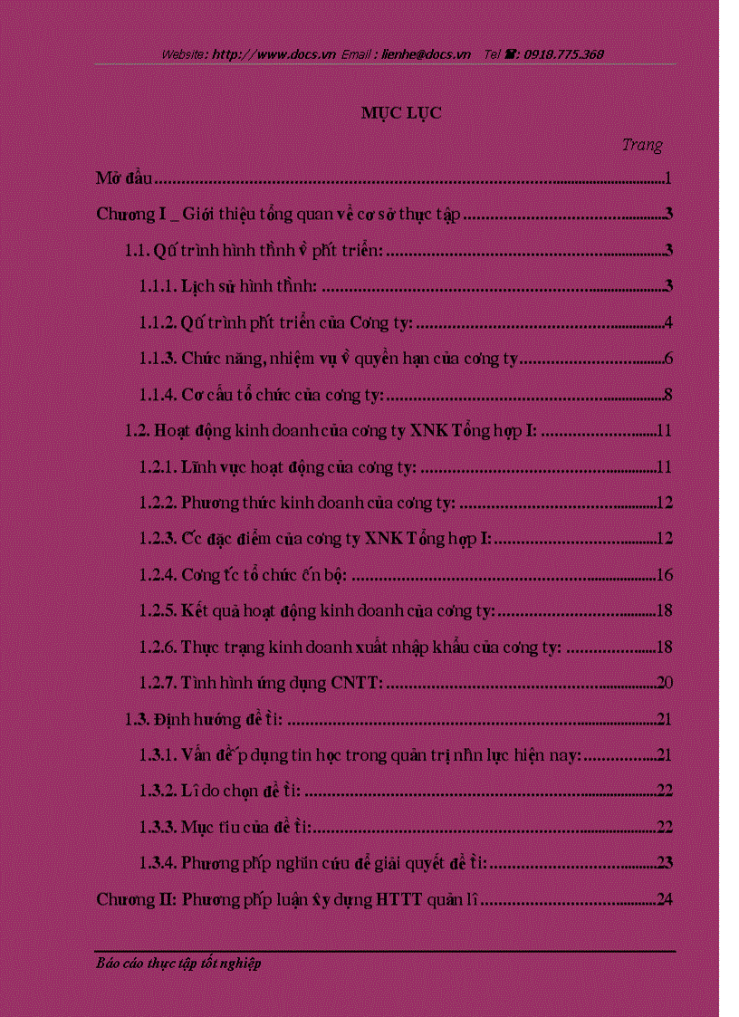 image for page Ứng dụng tin học trong quản lý nhân sự ở công ty Cổ phần XNK Tổng hợp I