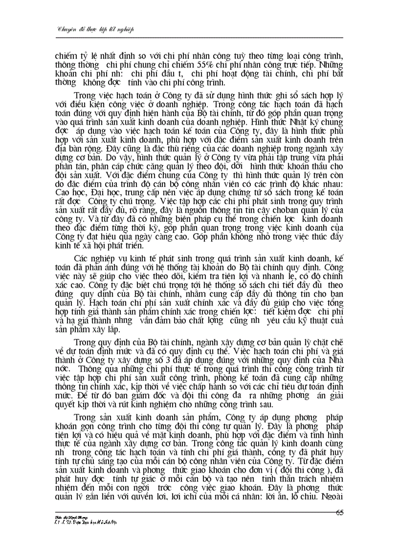 image for page Phương hướng hoàn thiện hạch toán chi phí sản xuất và tính giá thành sản phẩm xây lắp tại Công ty xây dựng số