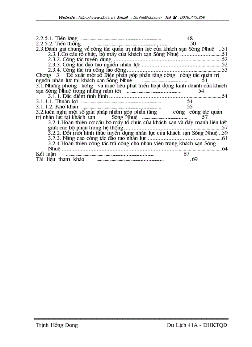 image for page Thực trạng và giải pháp góp phần hoàn thiện hoạt động quản trị nhân lực tại khách sạn Sông Nhuệ