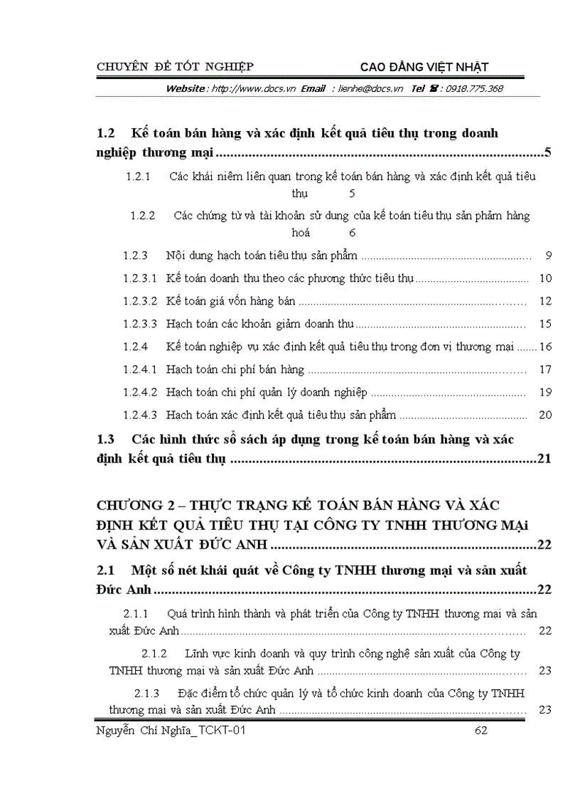 image for page Hoàn thiện công tác kế toán bán hàng và xác định kết quả tiêu thụ tại công ty tnhh thương mại và sản xuất đức anh