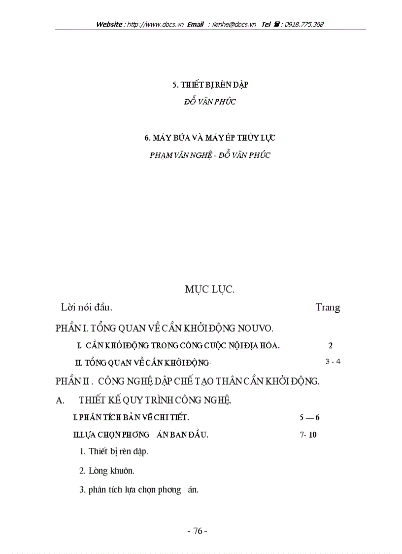 image for page Thiết kế quy trình chế tạo cần khởi động Nouvo