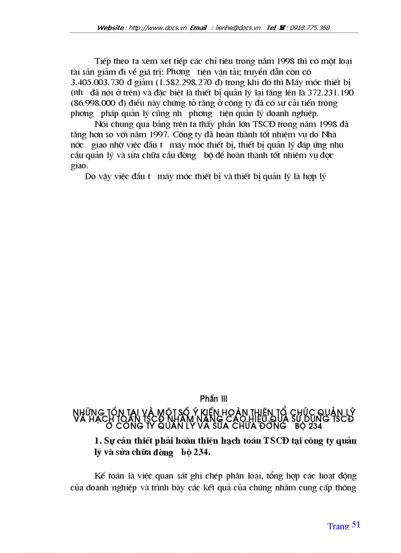 image for page Tổ chức hạch toán TSCĐ với việc nâng cao hiệu quả sử dụng TSCĐ ở Công ty quản lý và sửa chữa đường bộ 234