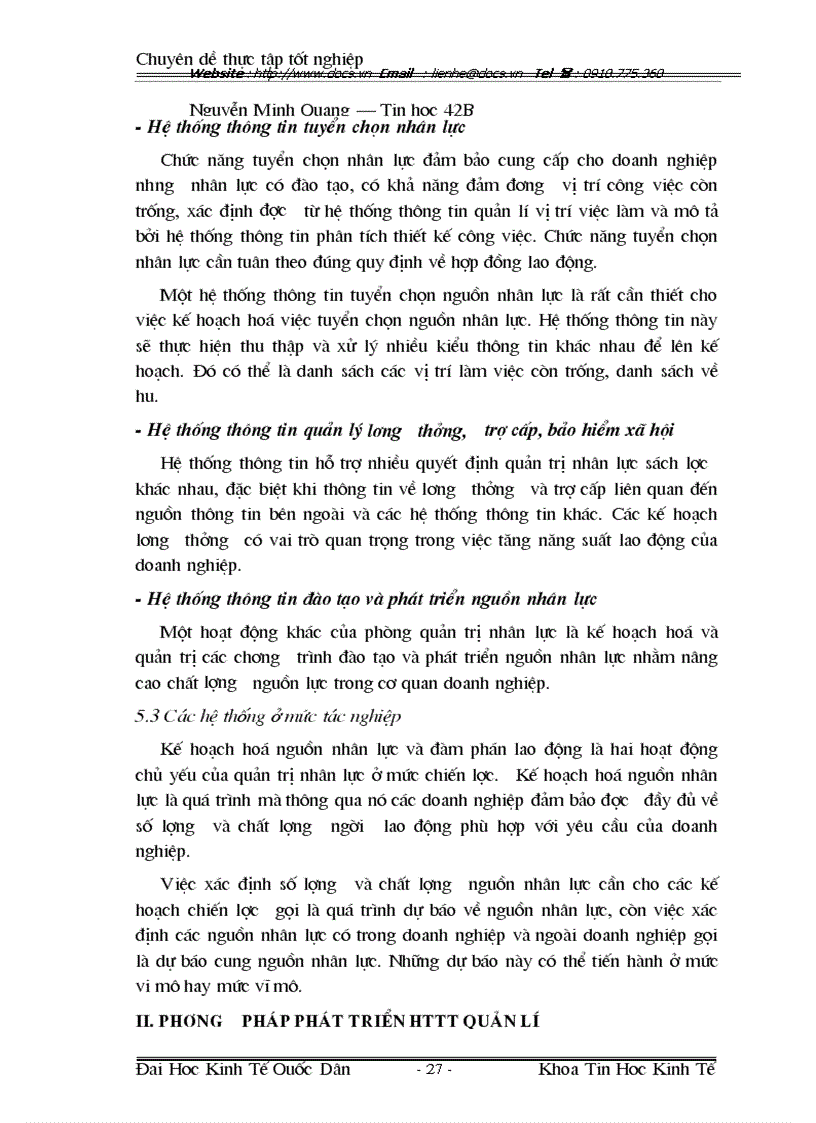 image for page Phân tích thiết kế hệ thống thông tin quản lý nhân sự