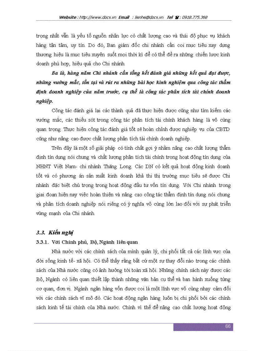 image for page Nâng cao chất lượng phân tích tài chính doanh nghiệp trong cho vay tại Ngân hàng Ngoại Thương Việt Nam chi nhánh Thăng Long