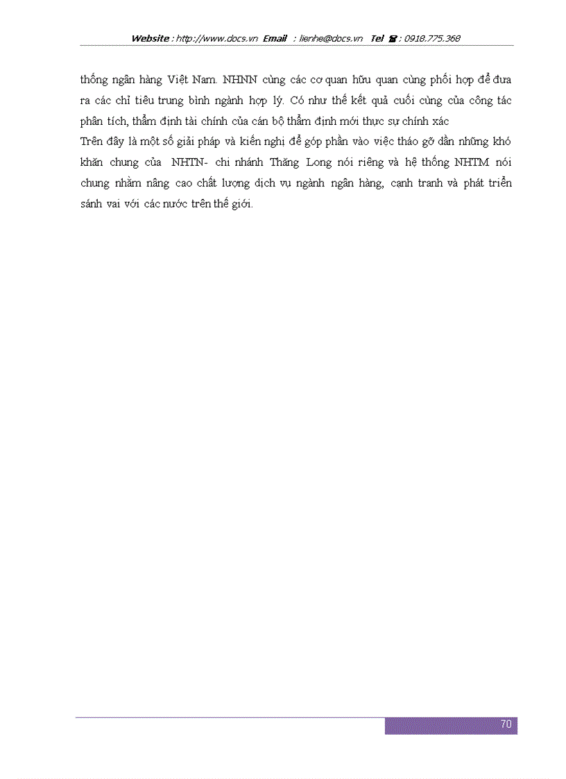 image for page Nâng cao chất lượng phân tích tài chính doanh nghiệp trong cho vay tại Ngân hàng Ngoại Thương Việt Nam chi nhánh Thăng Long