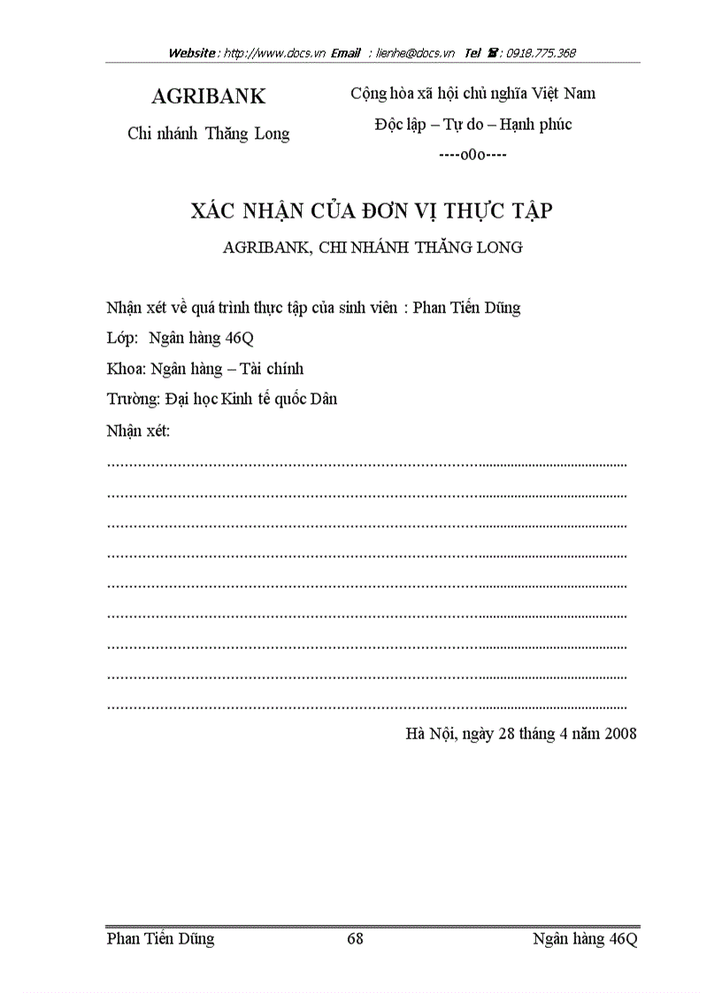 image for page Mở rộng hoạt động tín dụng ngắn hạn tại NHNo PTNT chi nhánh Thăng Long