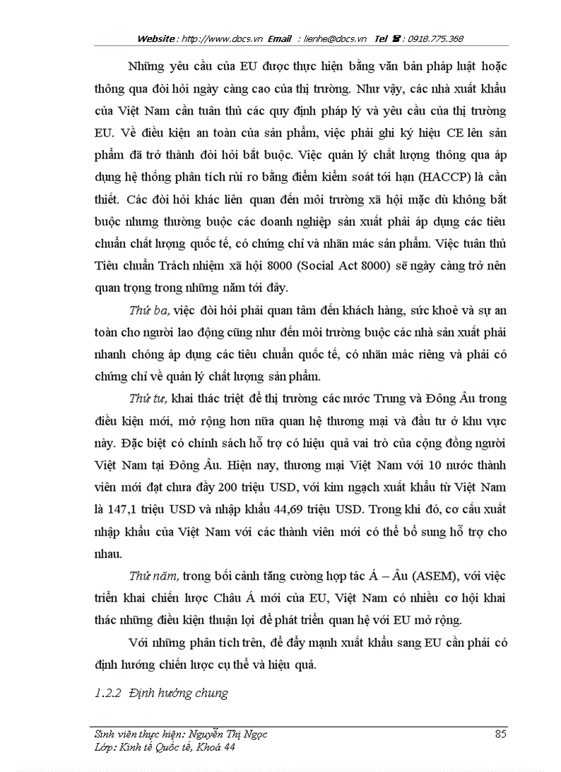 image for page Hoạt động xúc tiến xuất khẩu hàng hoá của Việt Nam sang thị trường EU