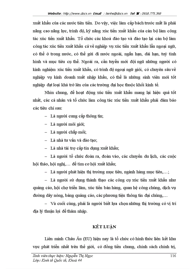 image for page Hoạt động xúc tiến xuất khẩu hàng hoá của Việt Nam sang thị trường EU