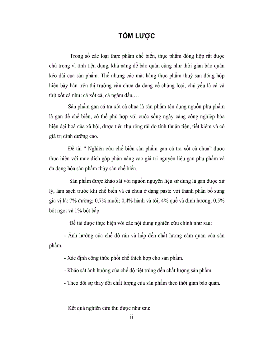 image for page Nghiên cứu chế biến sản phẩm gan cá tra sốt cà chua đóng hộp