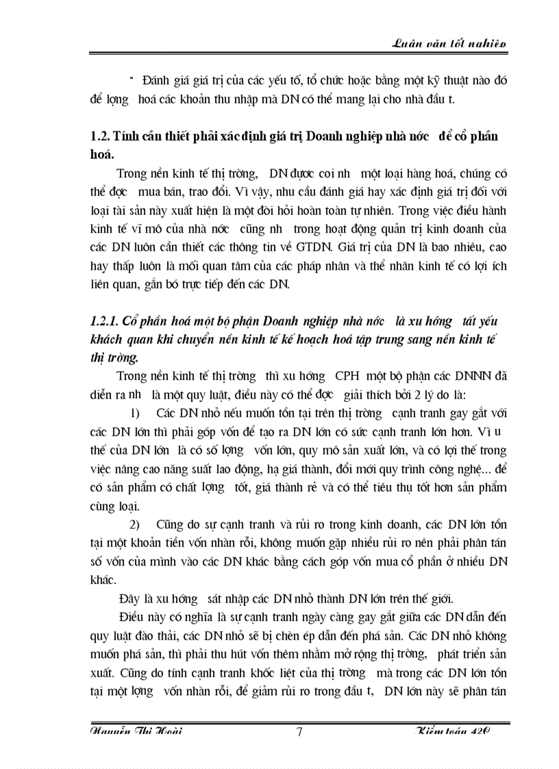 image for page Phương hướng giải quyết và giải pháp hoàn thiện đổi mới công tác xác định giá trị DNNN để Cổ phần hoá tại AASC
