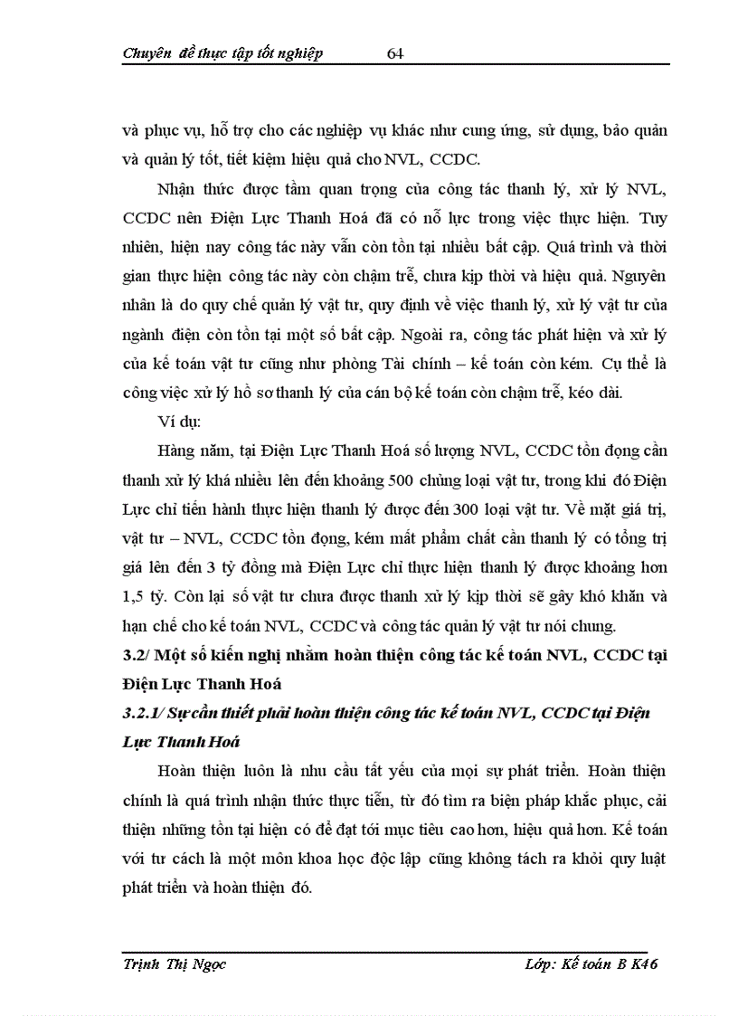 image for page Hoàn thiện công tác hạch toán nguyên vật liệu công cụ dụng cụ tại Điện Lực Thanh Hoá