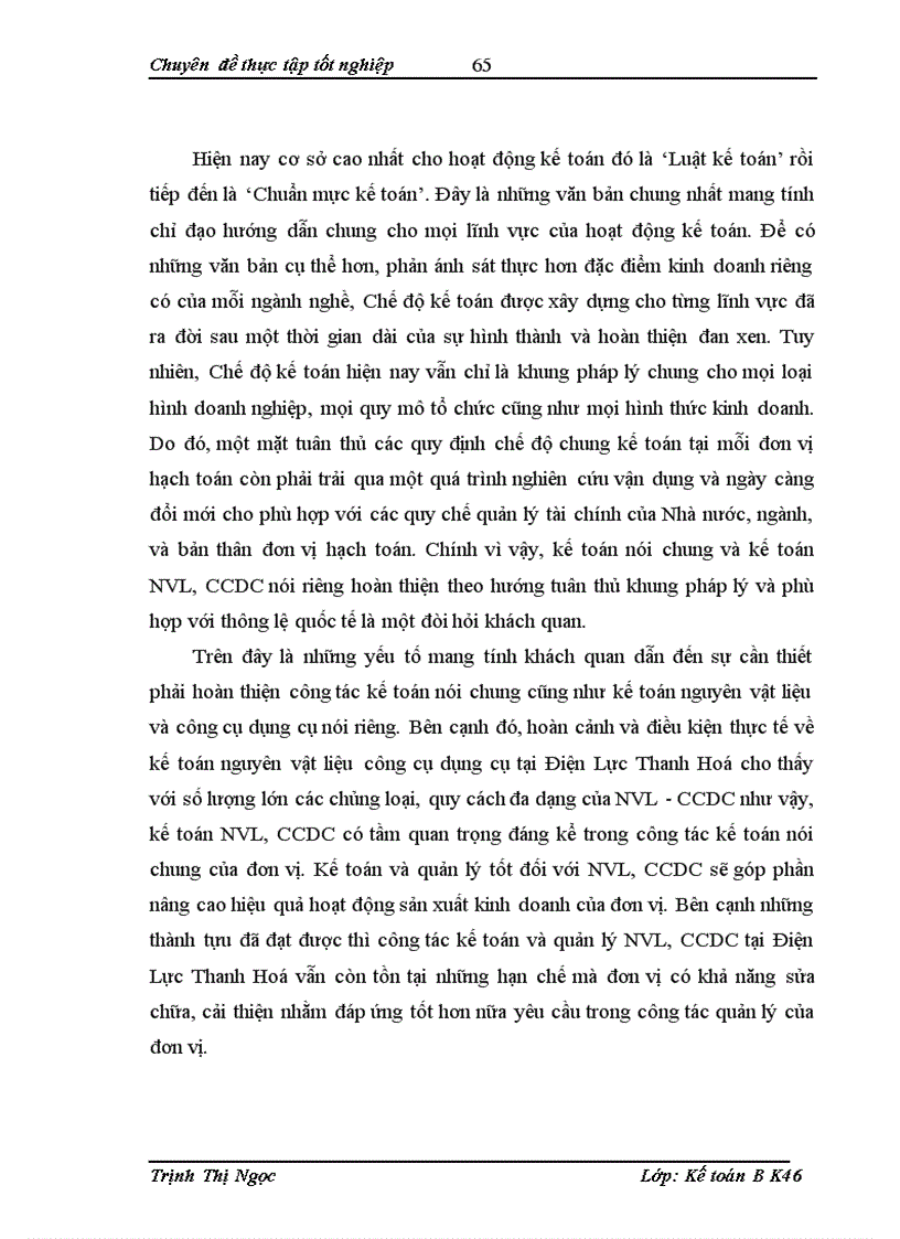 image for page Hoàn thiện công tác hạch toán nguyên vật liệu công cụ dụng cụ tại Điện Lực Thanh Hoá