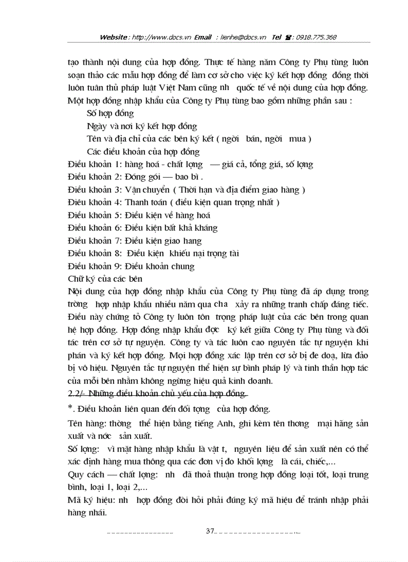 image for page Thực tiễn ký kết và thực hiện hợp đồng nhập khẩu tại Công ty Phụ tùng