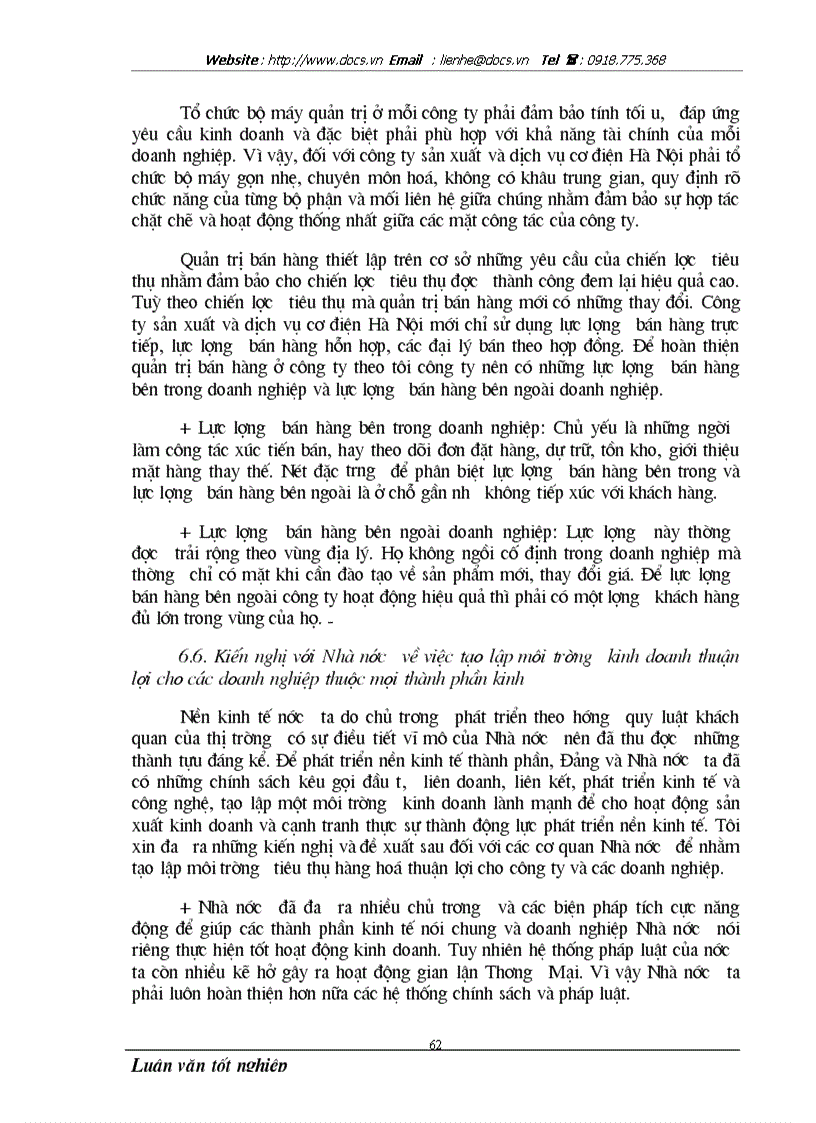 image for page Các biện pháp nhằm nâng cao chất lượng công tác quản trị tiêu thụ hàng hoá tại công ty sản xuất và dịch vụ cơ điện Hà nôị