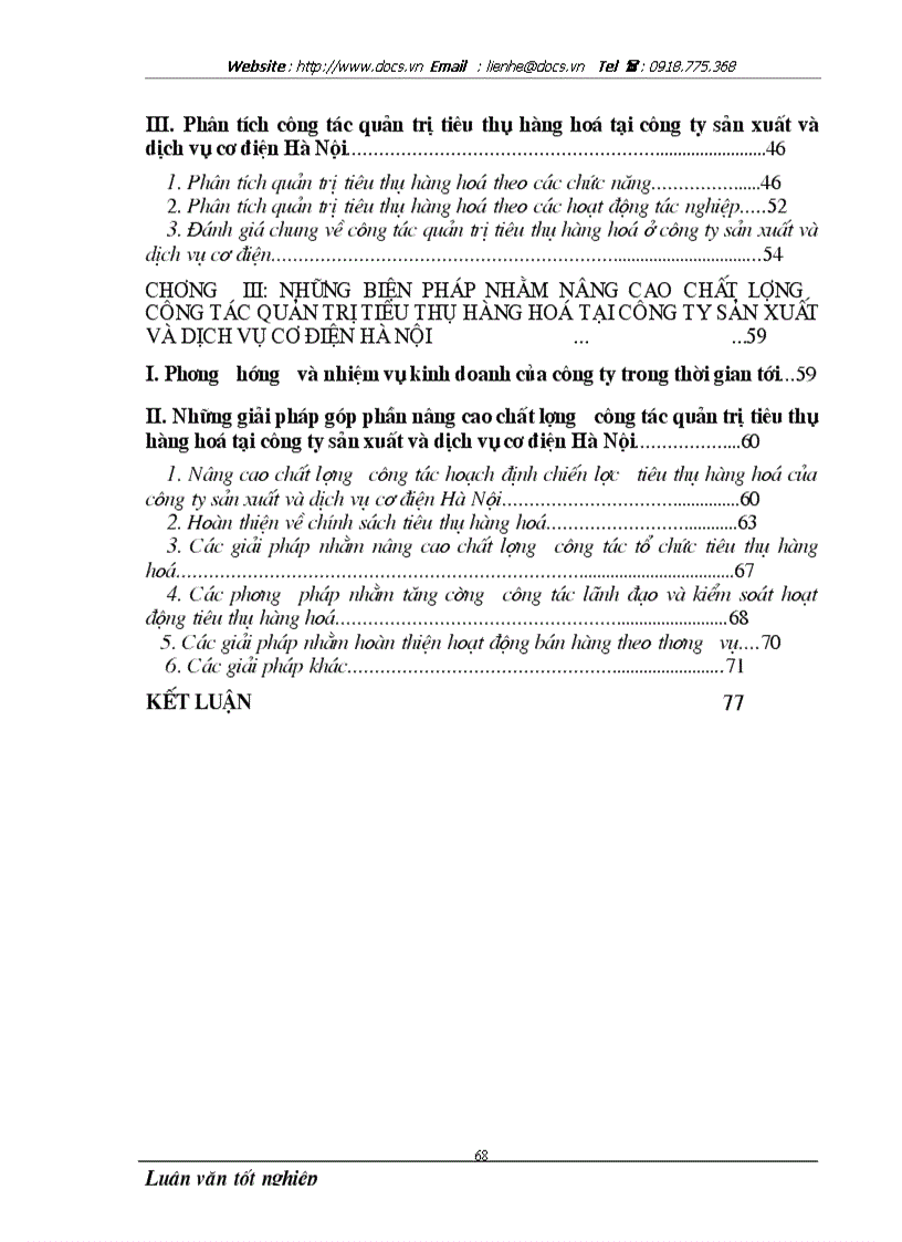 image for page Các biện pháp nhằm nâng cao chất lượng công tác quản trị tiêu thụ hàng hoá tại công ty sản xuất và dịch vụ cơ điện Hà nôị