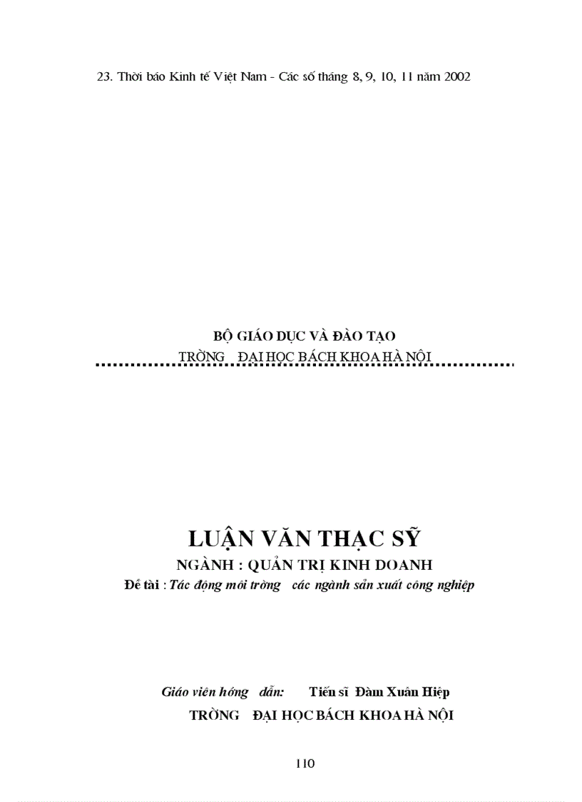 image for page Tác động môi trường các ngành sản xuất công nghiệp