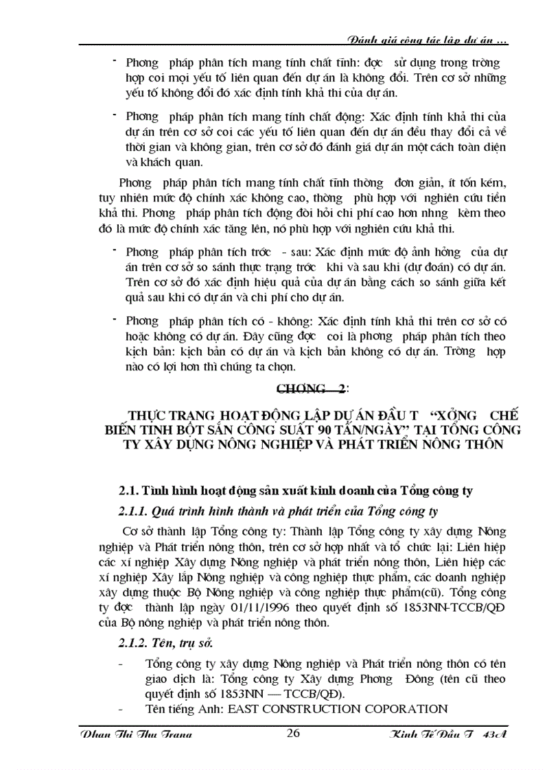 image for page Đánh giá công tác lập dự án xây dựng xưởng chế biến tinh bột sắn công suất 90 tấn ngày tại tổng công ty xây dựng nông nghiệp và ptnt