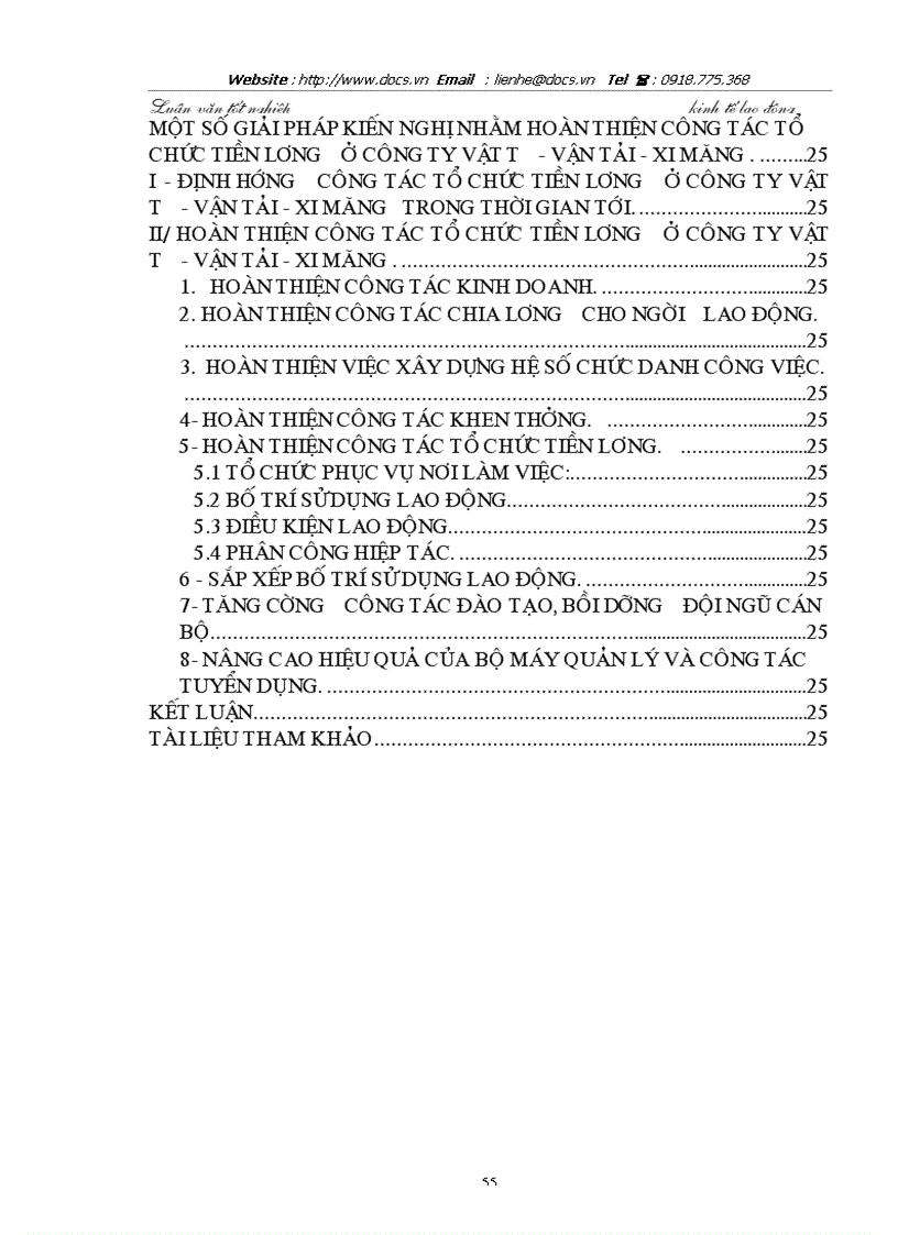 image for page Hoàn thiện công tác tổ chức tiền lương ở Công ty xây dựng công trình giao thông Việt Lào