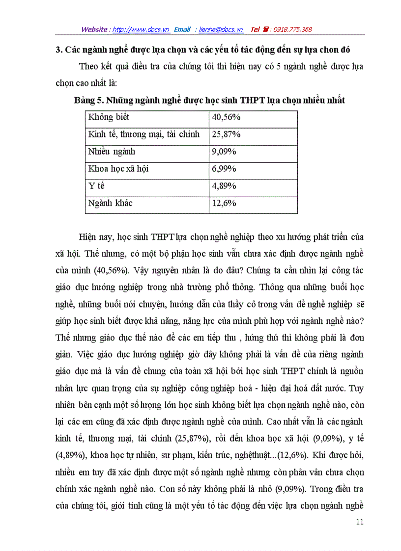 image for page Định hướng nghề nghiệp của học sinh Trung học phổ thông Khảo sát một số trường trên địa bàn Hà Nội