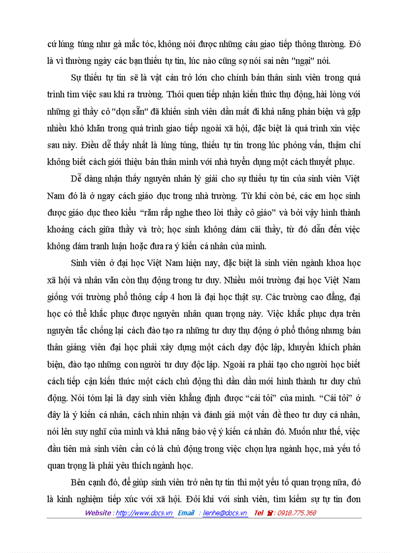 image for page Phương pháp giáo dục ảnh hưởng đến sự thiếu tự tin với bản thân của sinh viên