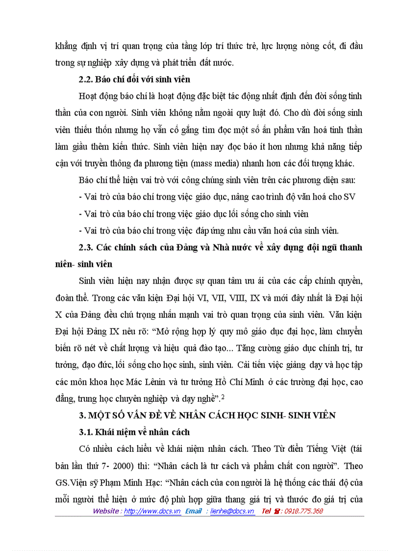 image for page Báo chí với quá trình hình thành nhân cách của học sinh sinh viên