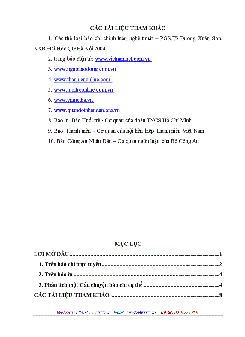 image for page Các loại hình báo chí