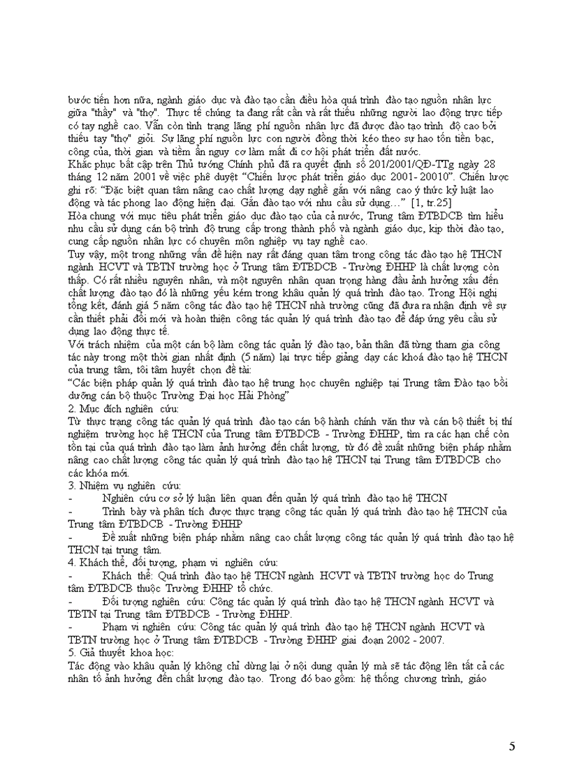 image for page Các biện pháp quản lý quá trình đào tạo hệ trung học chuyên nghiệp tại Trung tâm Đào tạo bồi dưỡng cán bộ thuộc Trường Đại học Hải Phòng