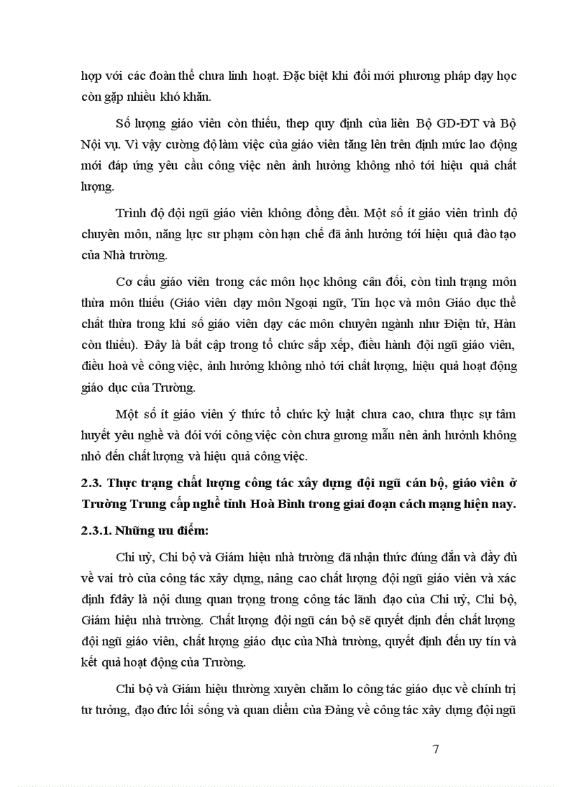 image for page Thực trạng và giải pháp quản lý nâng cao chất lượng đội ngũ cán bộ giáo viên Trường Trung cấp nghề tỉnh Hoà Bình trong thời kỳ đẩy mạnh Công nghiệp
