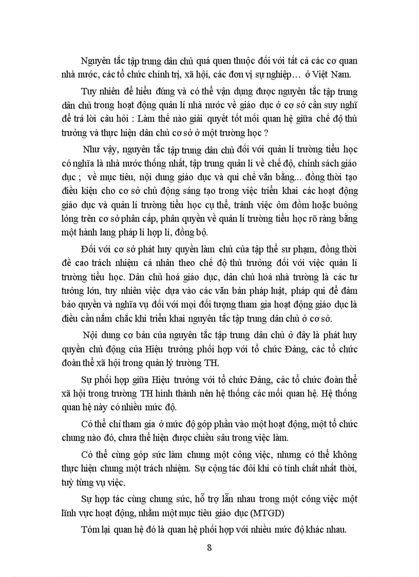 image for page Vận dụng nguyên tắc tập trung dân chủ trong quản lý trường tiểu học nhằm nâng cao chất lượng đội ngũ giáo viên