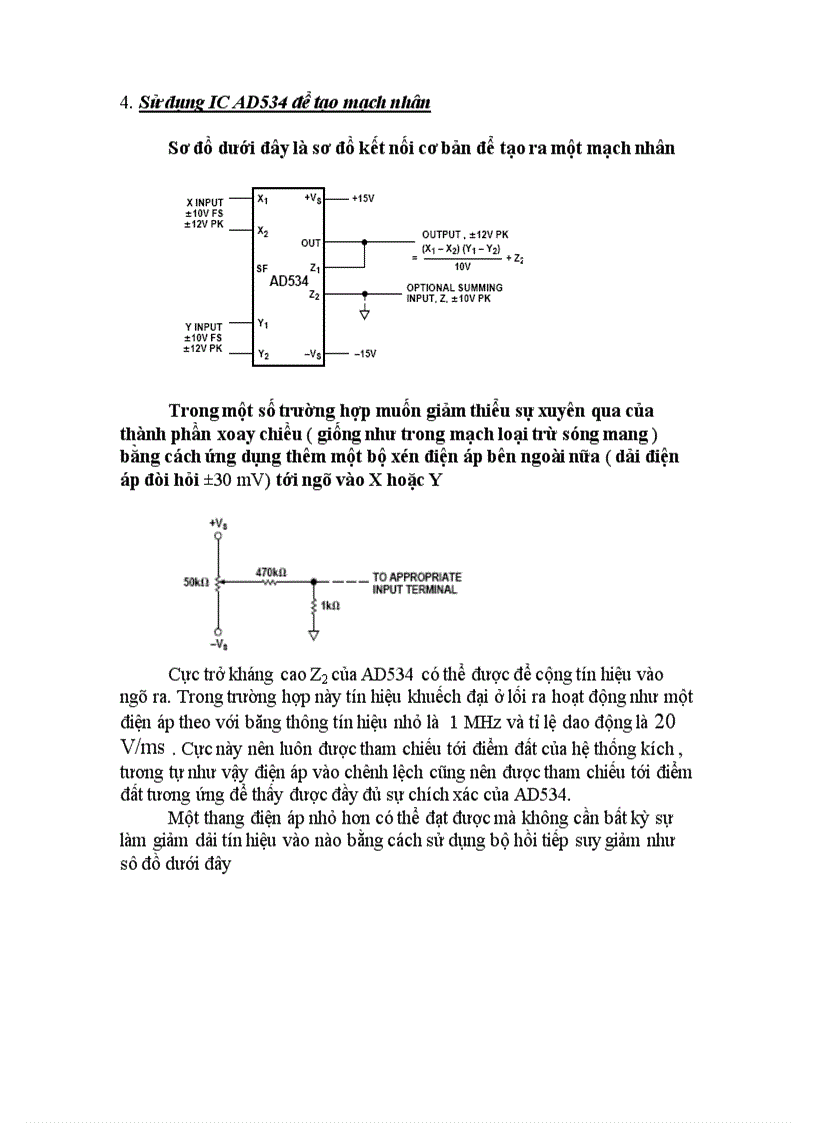 image for page Tìm hiểu về IC AD534 và ứng dụng trong mạch nhân