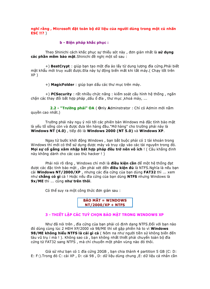 image for page Hướng dẫn sử dụng ntfs để bảo mật trong windows xp