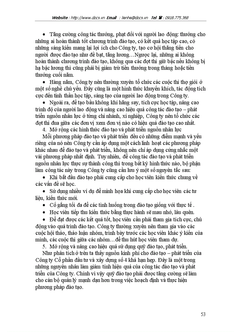image for page Hoàn thiện công tác đào tạo và phát triển nguồn nhân lực tại Công ty Cổ phần đầu tư và xây dựng số 4
