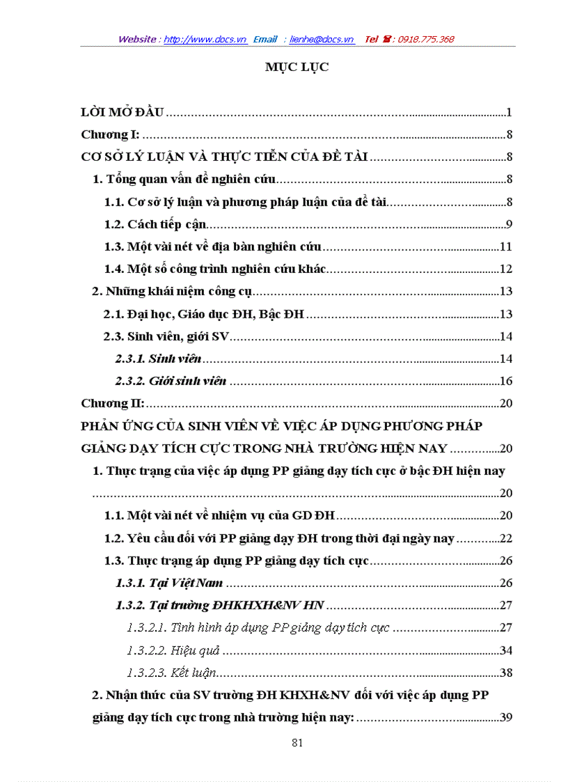 image for page Phản ứng của sinh viên trường ĐH KHXH NV đối với việc áp dụng phương pháp giảng dạy tích cực trong nhà trường hiện nay