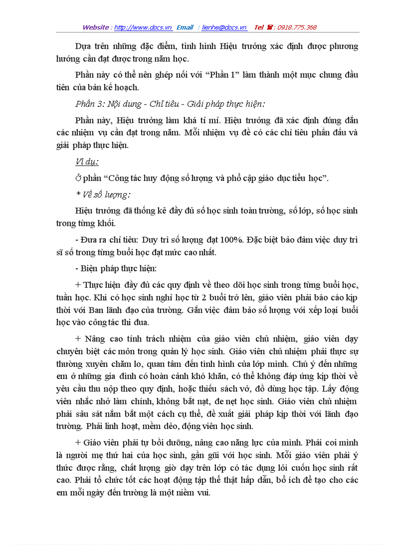 image for page Một số biện pháp xây dựng kế hoạch năm học ở trường tiểu học số 2 Hoàn Lão Bố Trạch Quảng Bình