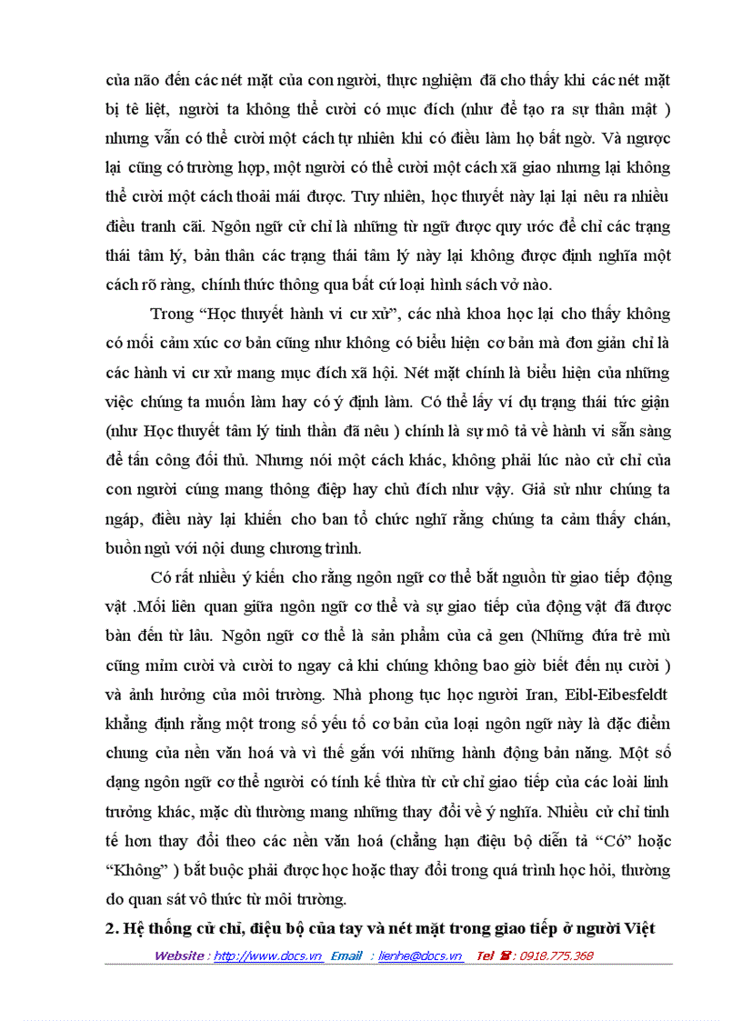 image for page Giá trị thông báo của cử chỉ tay và nét mặt trong hệ thống giao tiếp phi lời ở người việt