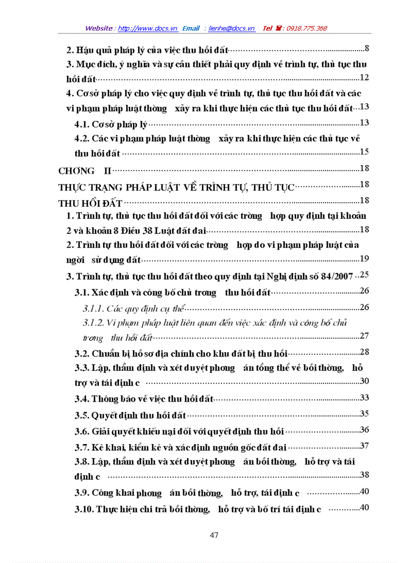 image for page Nghiên cứu các quy định về trình tự thủ tục thu hồi đất và hướng hoàn thiện các quy định này