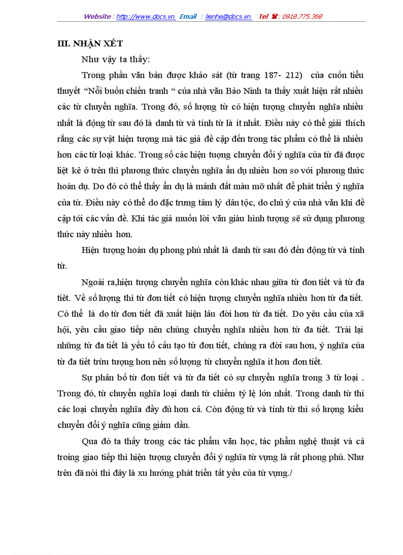 image for page Khảo sát sự thay đổi nghĩa từ vựng trong tiểu thuyết Nỗi buồn chiến tranh