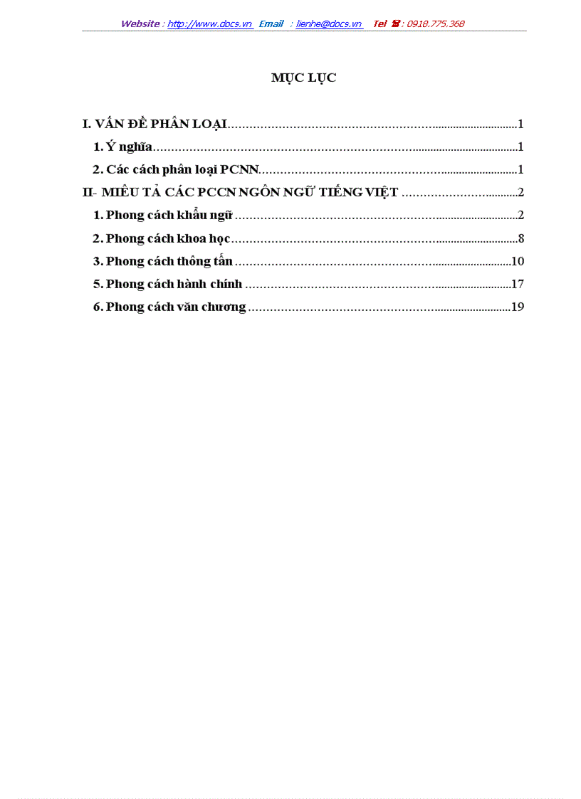 image for page Các phong cách chức năng ngôn ngữ Tiếng Việt