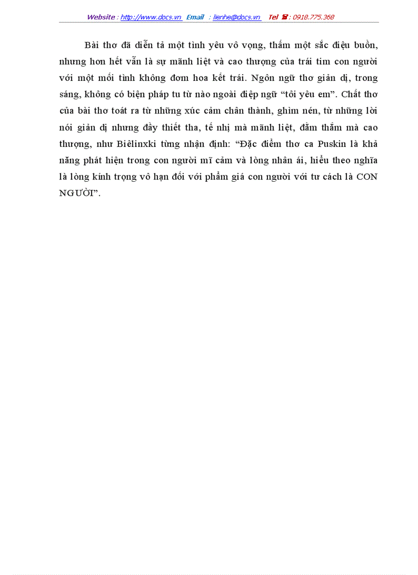 image for page Phân tích bài thơ Tôi yêu em của Puskin