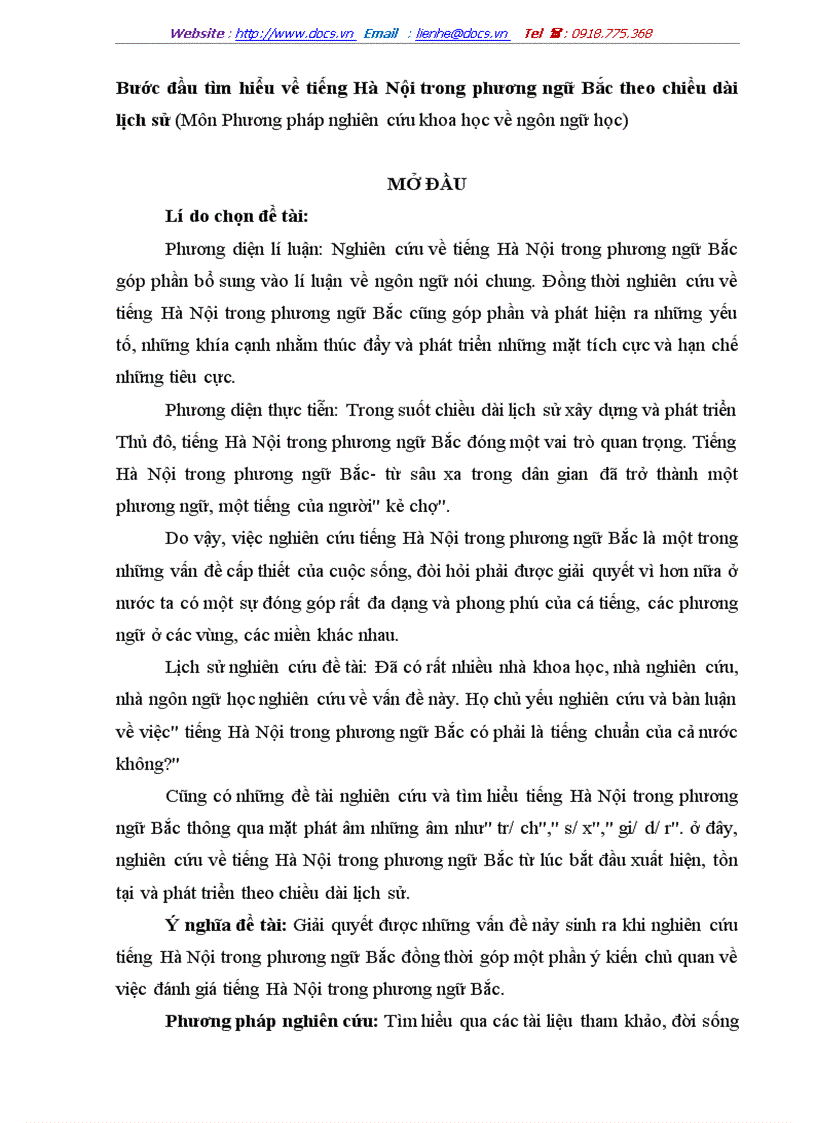 image for page Bước đầu tìm hiểu về tiếng Hà Nội trong phương ngữ Bắc theo chiều dài lịch sử Môn Phương pháp nghiên cứu khoa học về ngôn ngữ học