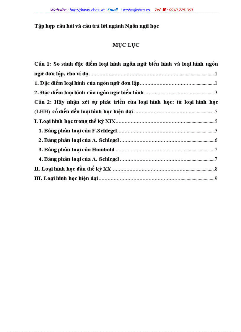 image for page Tập hợp câu hỏi và câu trả lời ngành Ngôn ngữ học