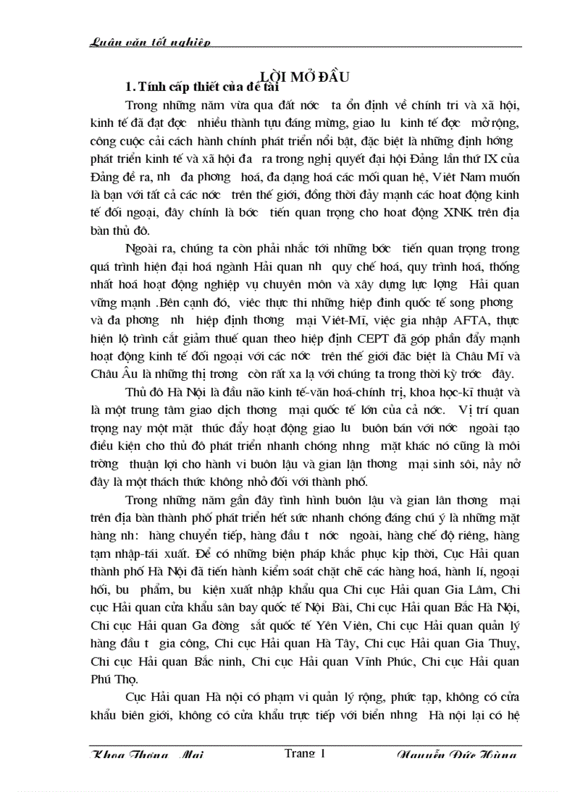 Định hướng và các giải pháp đấu tranh phòng chống buôn lậu và gian lận thương mại của hải quan tp hà nội trong xu thế hội nhập