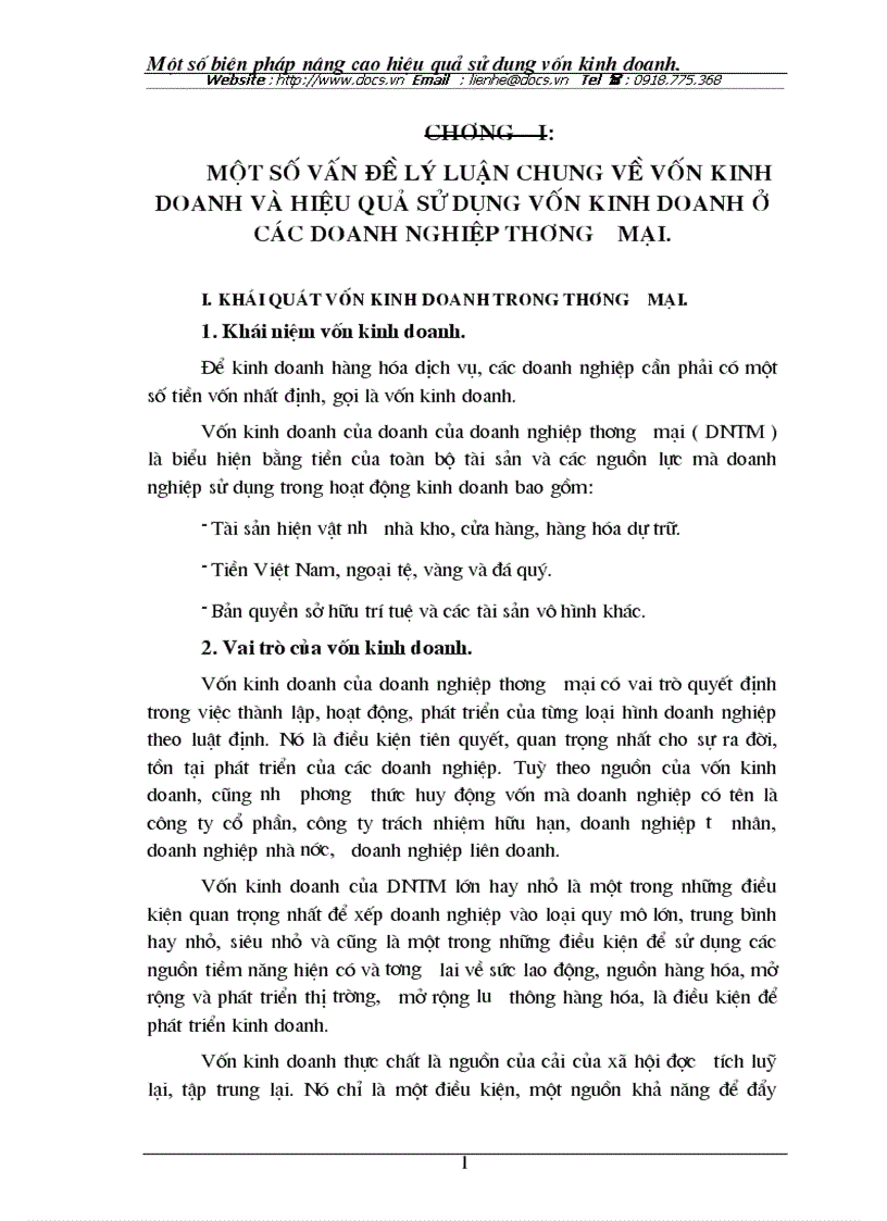 image for page Vốn kinh doanh và hiệu quả sử dụng vốn kinh doanh ở các doanh nghiệp thương mại