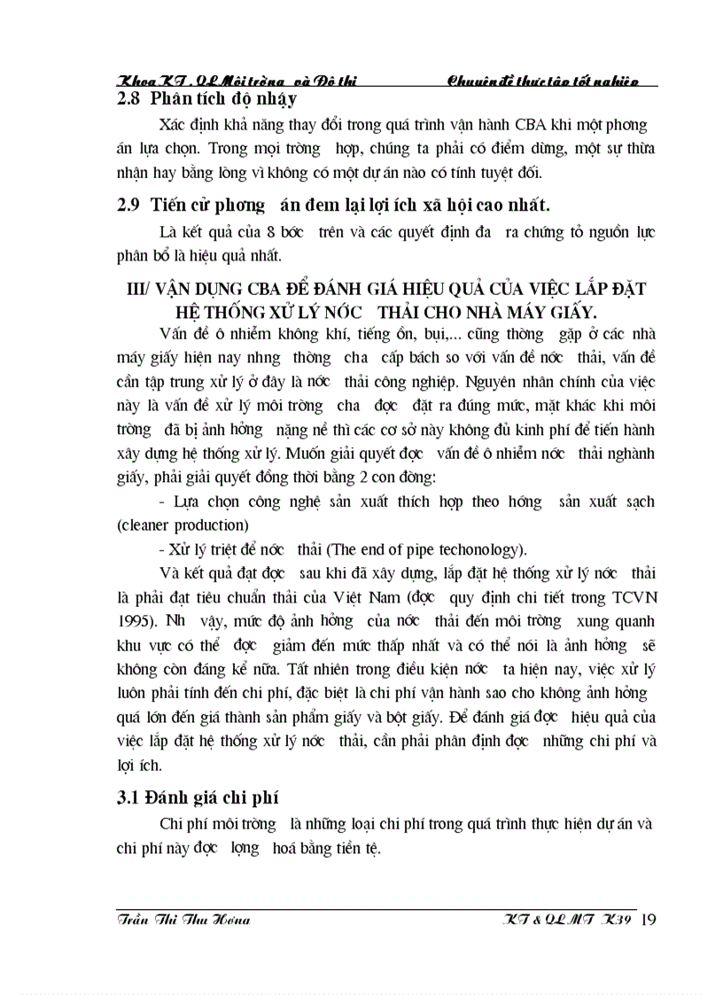 image for page Sử dụng phương pháp phân tích chi phí lợi ích mở rộng để đánh giá hiệu quả việc xây dựng hệ thống xử lí nước thải của nhà máy giấy Hoàng Văn Thụ