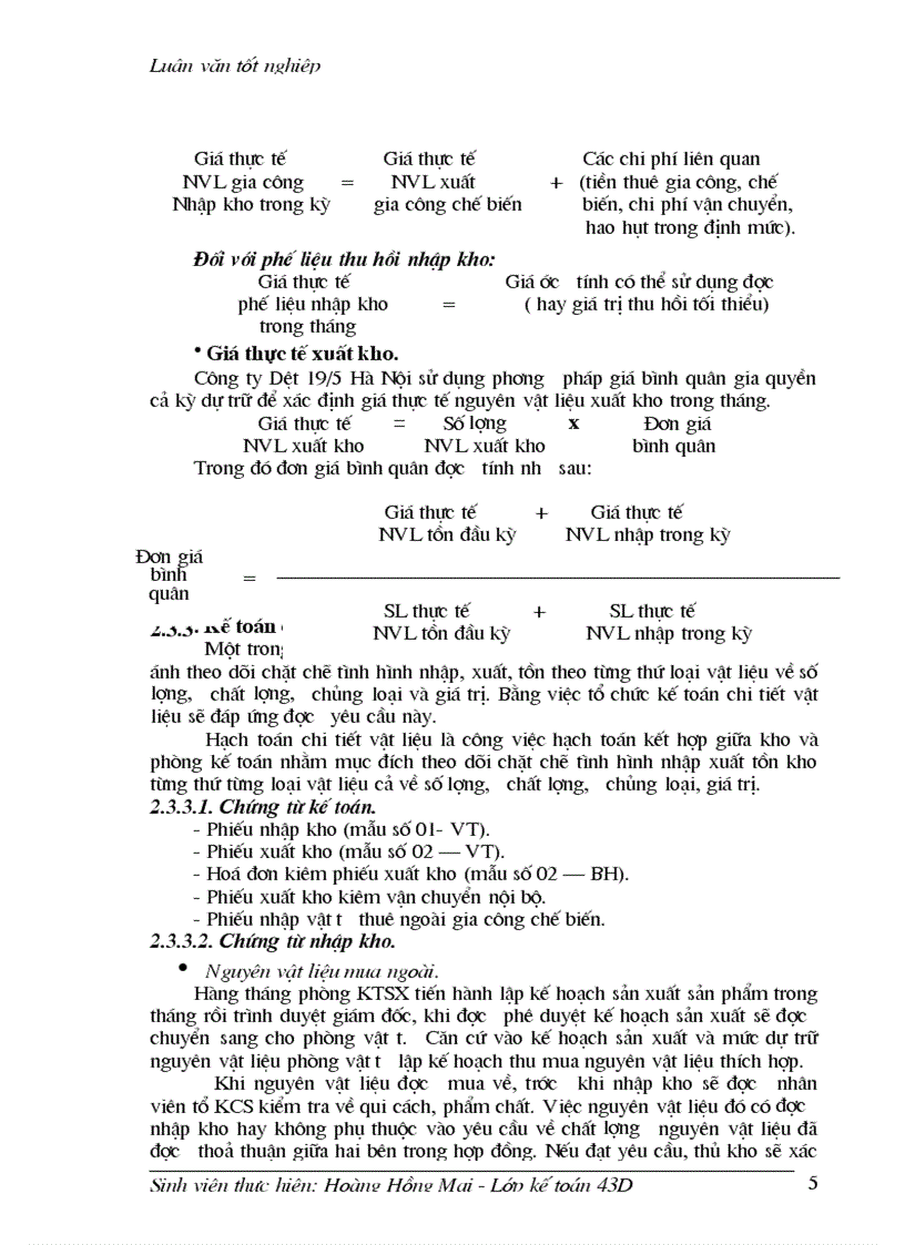 image for page Tổ chức công tác kế toán nguyên vật liệu tại công ty Dệt 19 5 Hà Nội