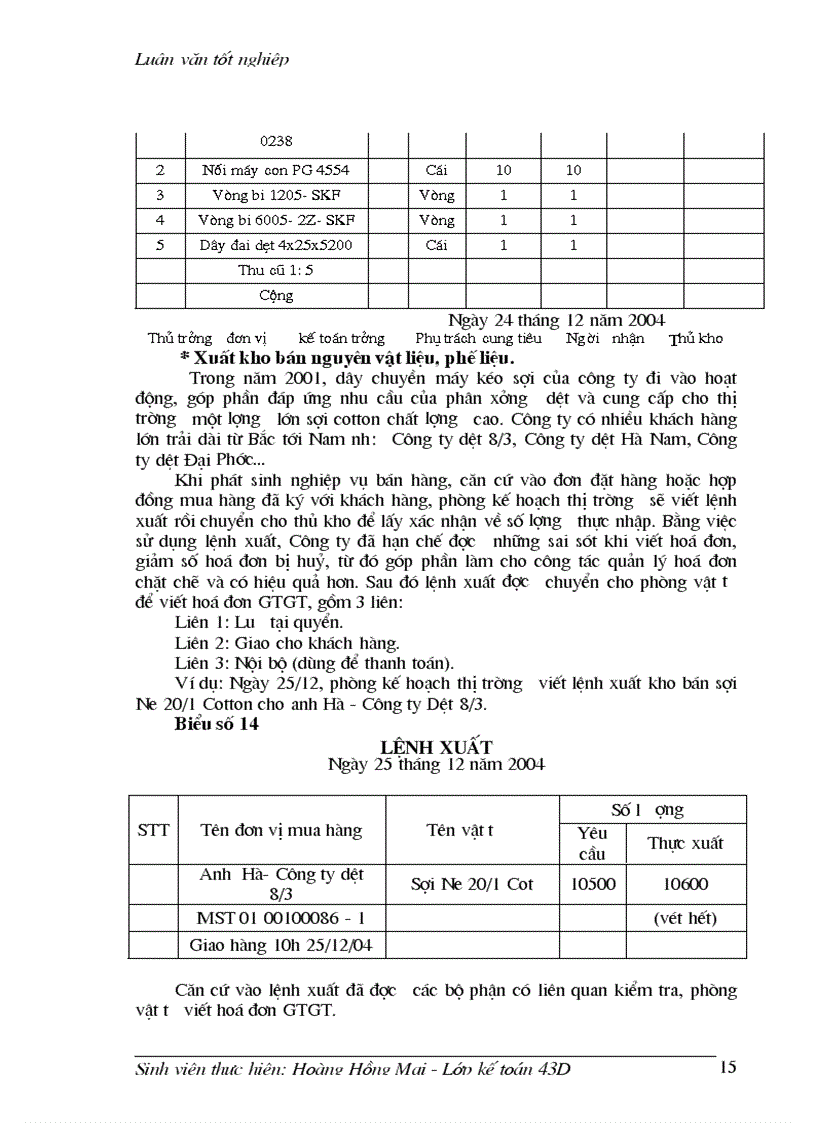 image for page Tổ chức công tác kế toán nguyên vật liệu tại công ty Dệt 19 5 Hà Nội