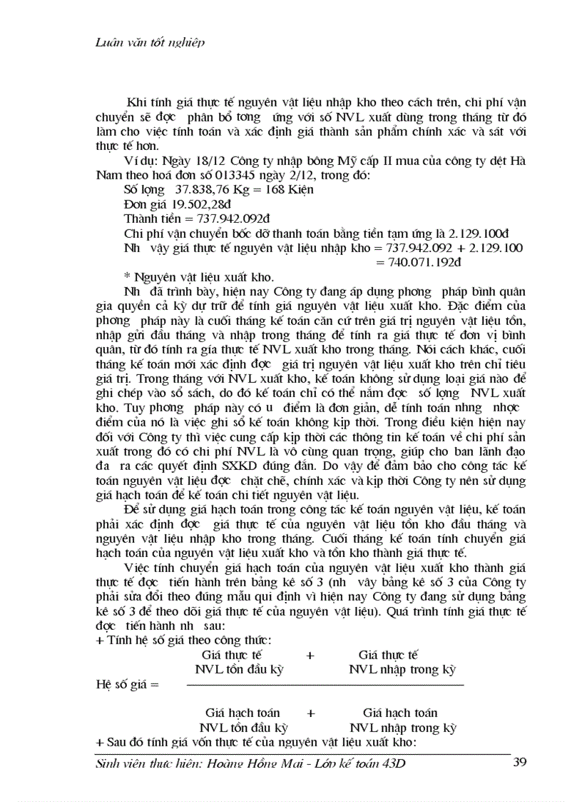 image for page Tổ chức công tác kế toán nguyên vật liệu tại công ty Dệt 19 5 Hà Nội