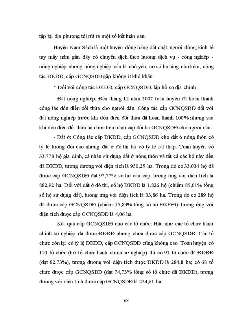 image for page Tìm hiểu công tác ĐKĐĐ cấp giấy chứng nhận quyền sử dụng đất lập hồ sơ địa chính tại huyện Nam Sách tỉnh Hải Dương