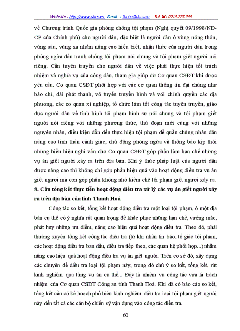 image for page Thực trạng điều tra các vụ án giết người trên địa bàn tỉnh Thanh Hoá